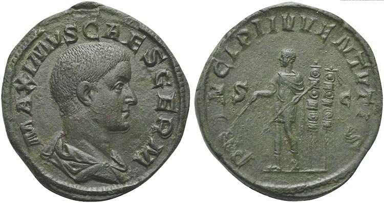 Maximus Caesar, Sestertius struck ... 