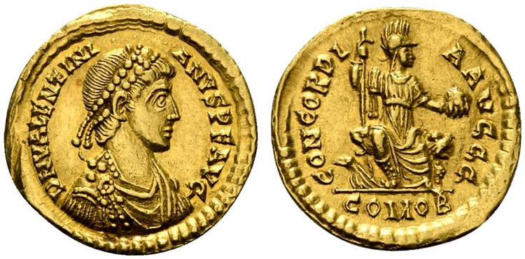 Valentinian II (375-392), Solidus, ... 