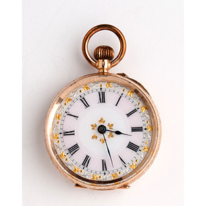 Solid 14K gold pocket watch; ; the ... 
