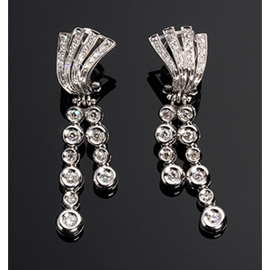 Diamond Hoop Earrings; ; A pair of ... 