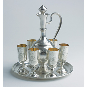 Tray, ewer and six glass, Solid ... 