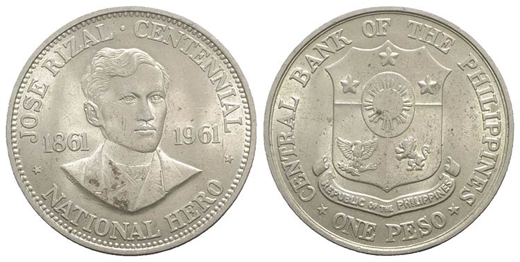 Philippines, AR Peso 1961 (38mm, ... 