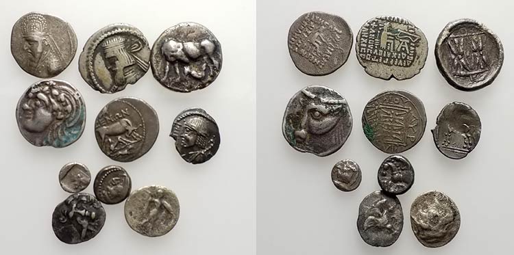 Lot of 10 Greek AR coins, to be ... 