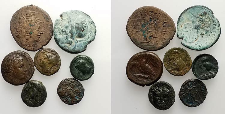 Lot of 7 Greek Æ coins, to be ... 