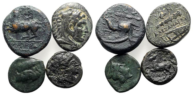 Lot of 4 Greek Æ coins, to be ... 