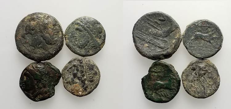 Mixed lot of 4 Æ coins, including ... 