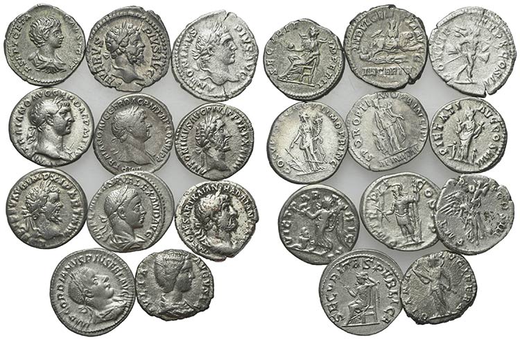 Lot of 11 Roman Imperial Denarii, ... 