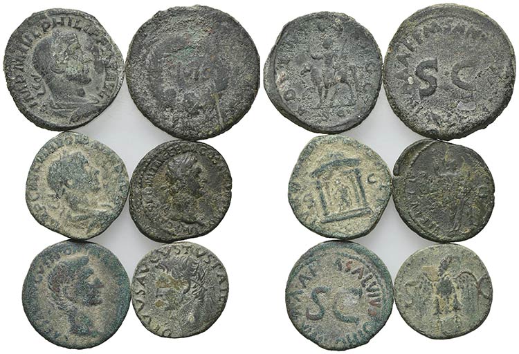 Lot of 6 Roman Imperial Æ coins, ... 