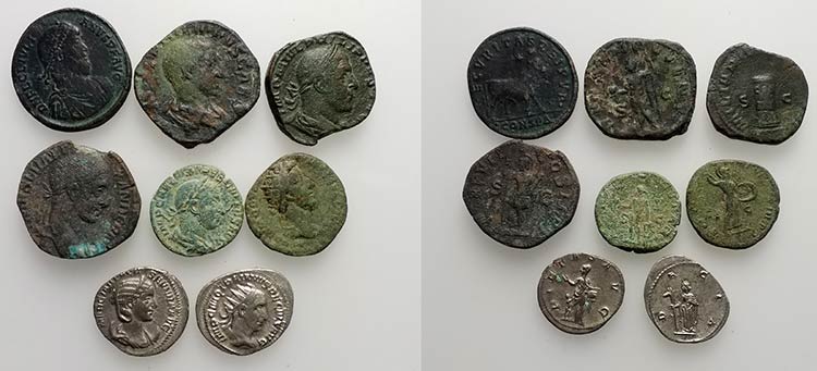 Lot of 7 Roman Imperial AR and Æ ... 