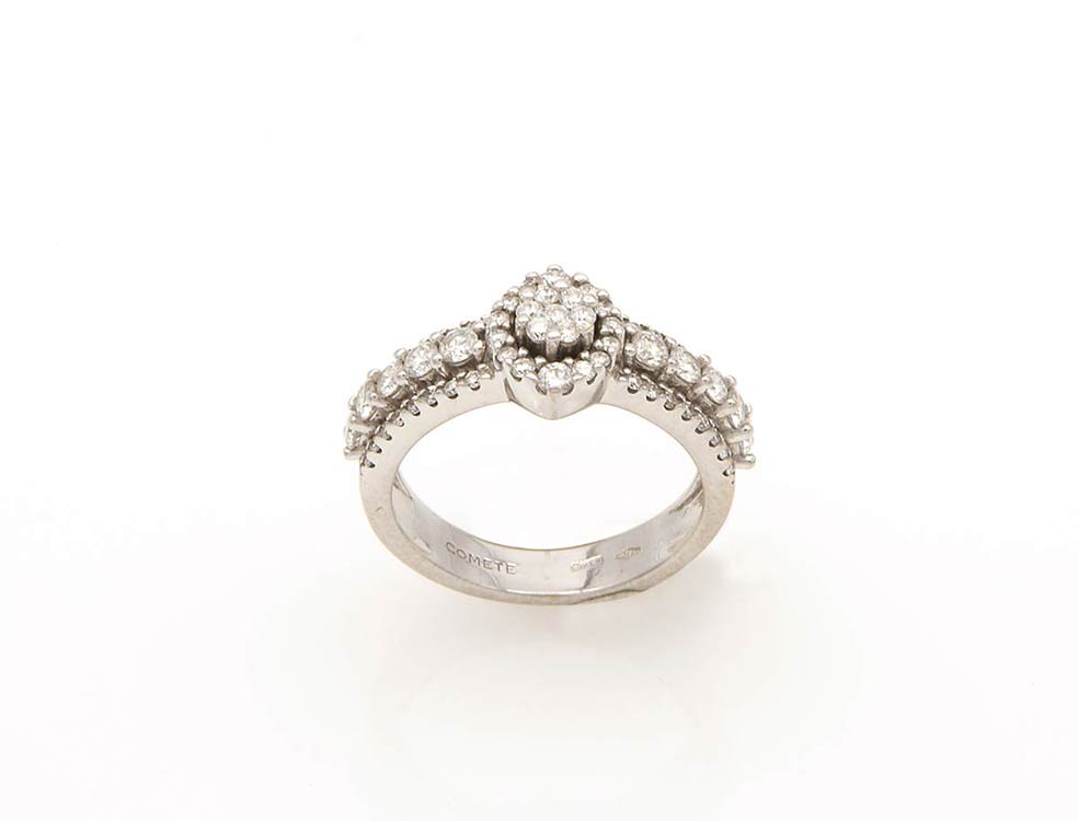 Diamonds halo ring, manifacture ... 