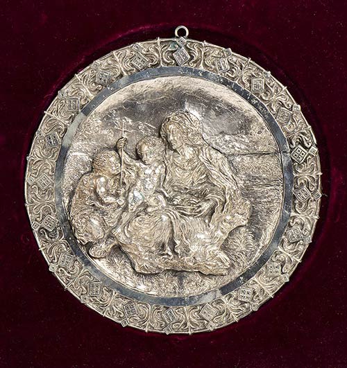 Italian 800/1000 silver plaque of ... 