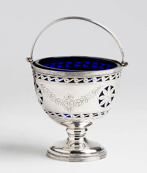 English sterling silver basket - ... 