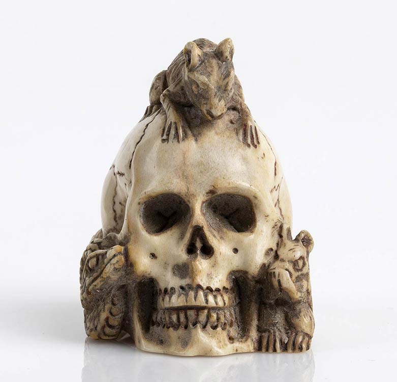 German bone Memento Mori skull - ... 