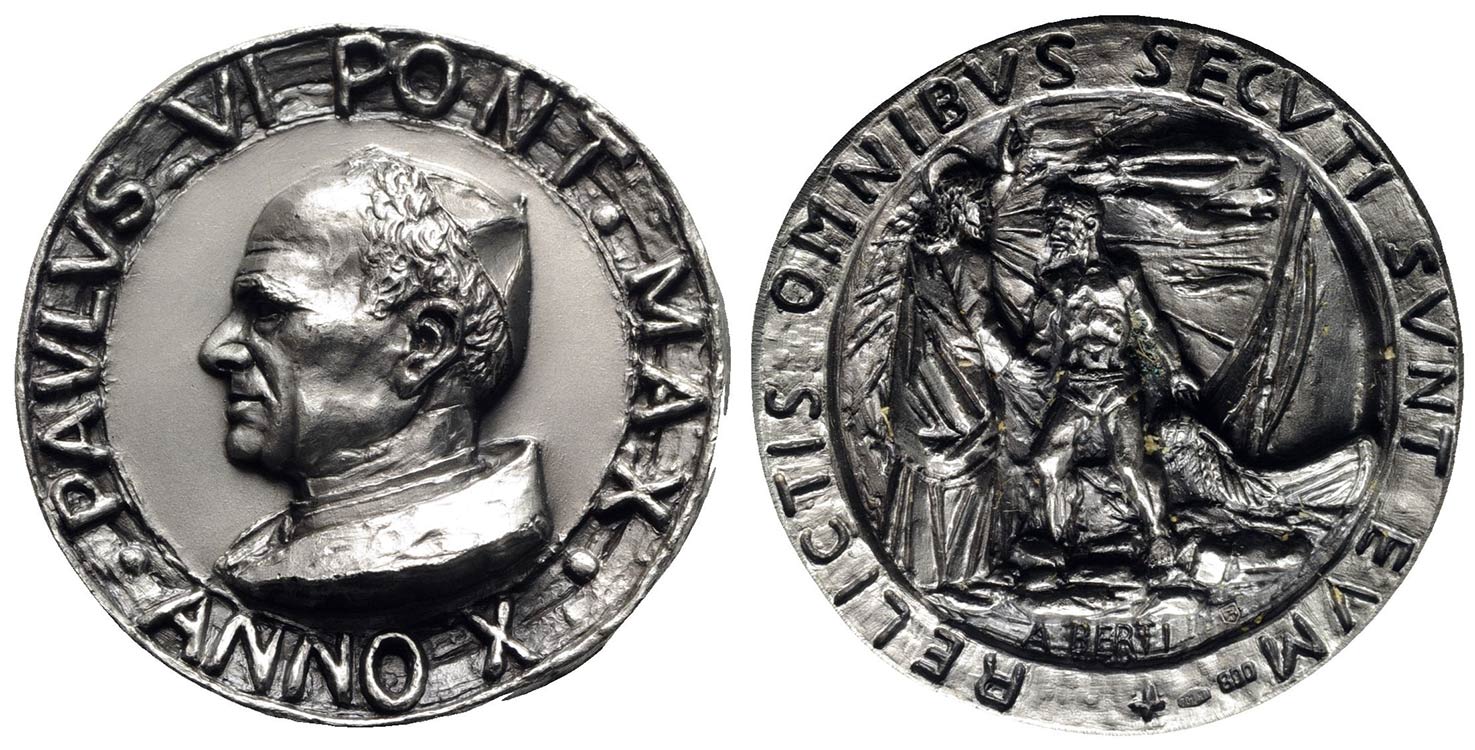 Pope PAUL VI, AR Medal Anno X ... 