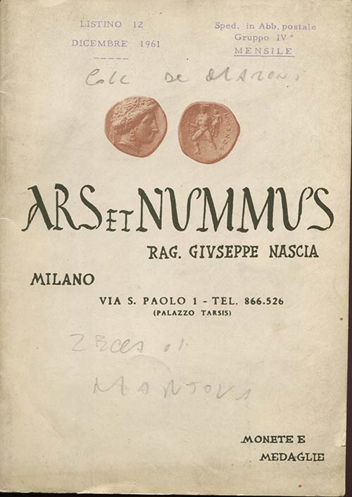 ARS  ET  NUMMUS. – Milano, 1961. ... 
