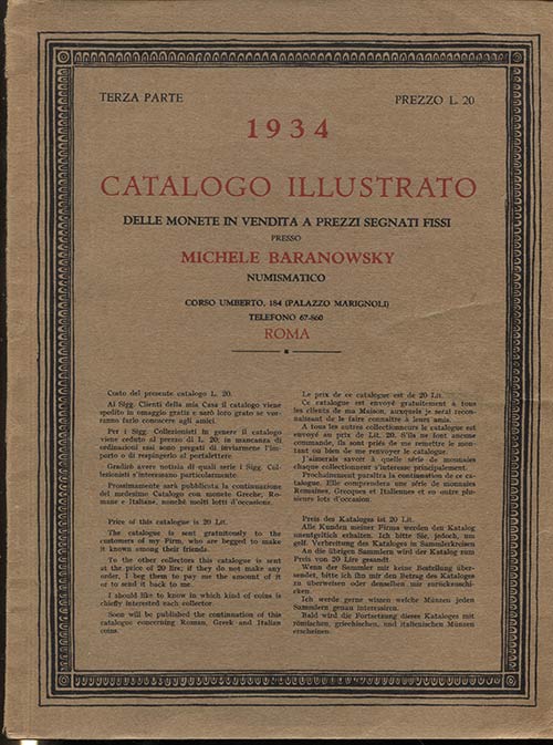 BARANOWSKY  M. – Roma, 1934. ... 