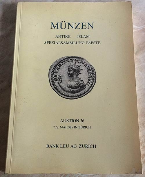 Bank Leu.  Auktion 36, Zurich, 7\8 ... 