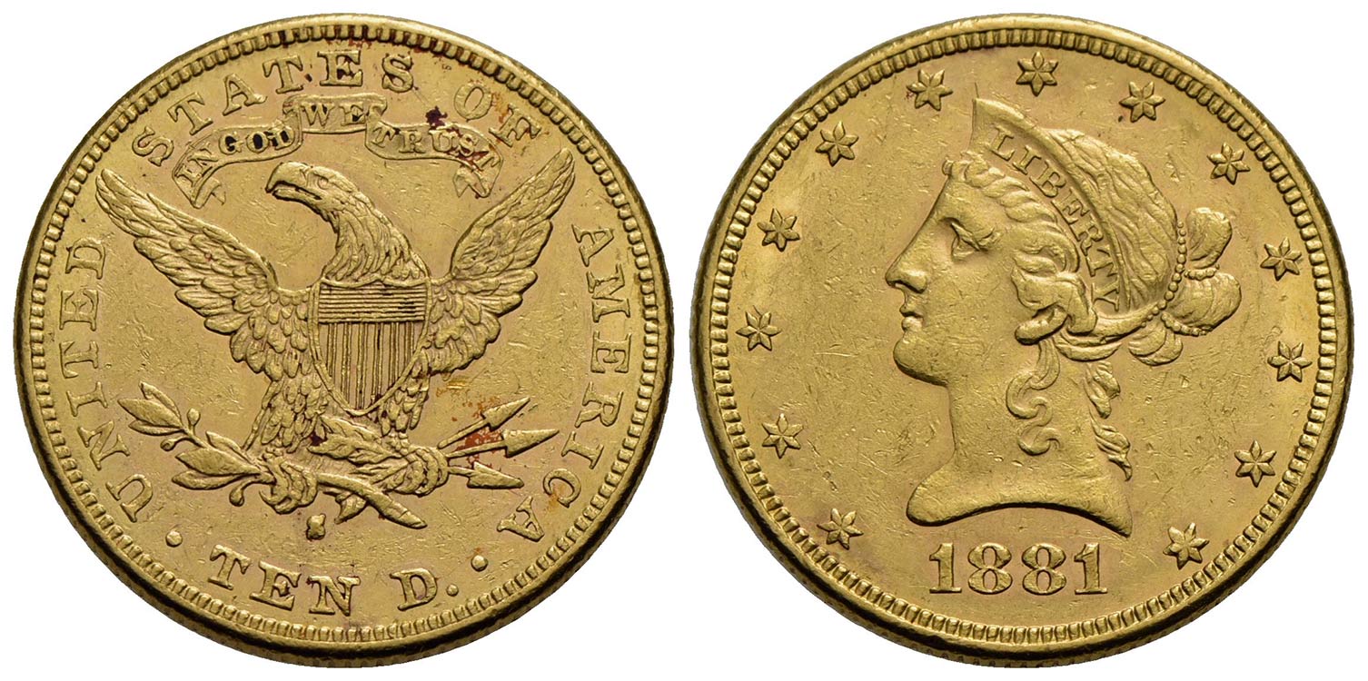 U.S.A. - 10 Dollari - 1881 S - ... 