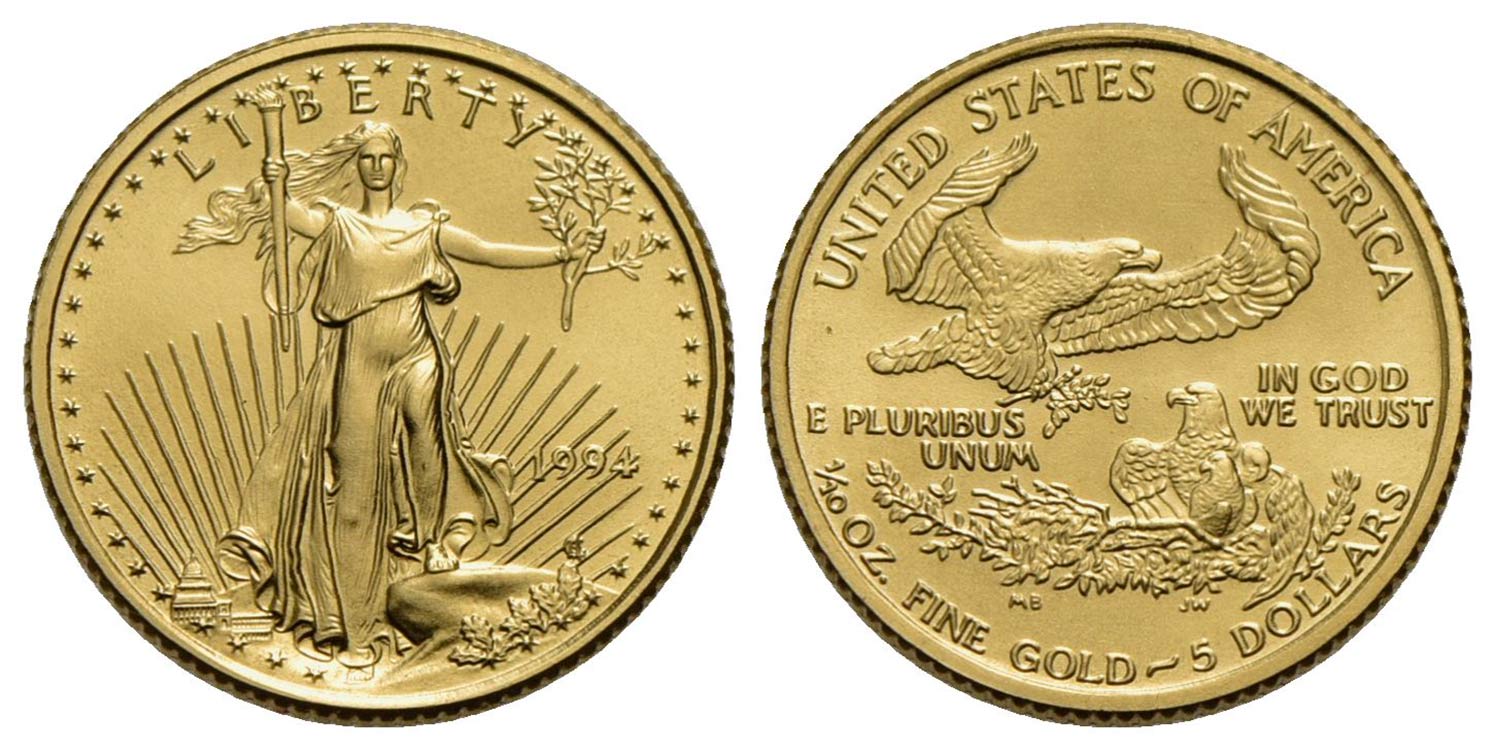 U.S.A. - 5 Dollari - 1994 - 1/10 ... 