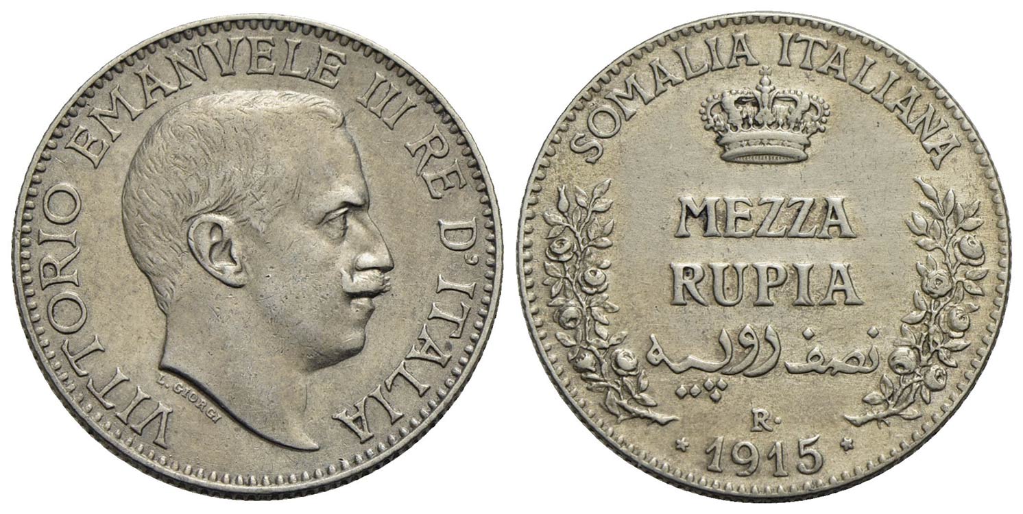 Somalia - Mezza Rupia - 1915 - AG ... 