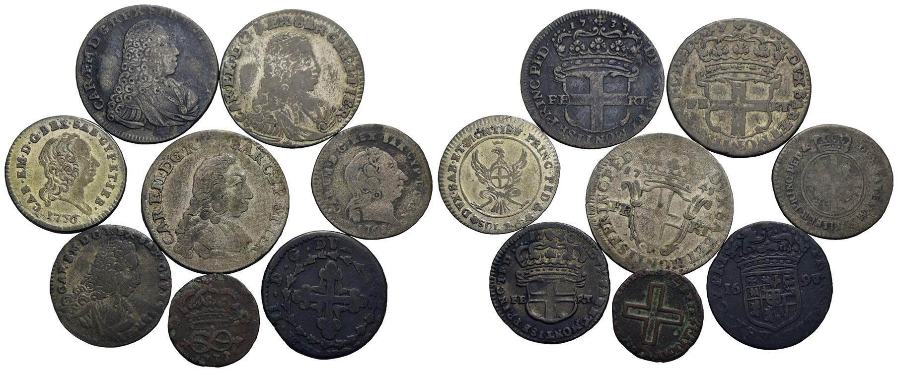 Savoia - Lotto di 8 monete - Varie