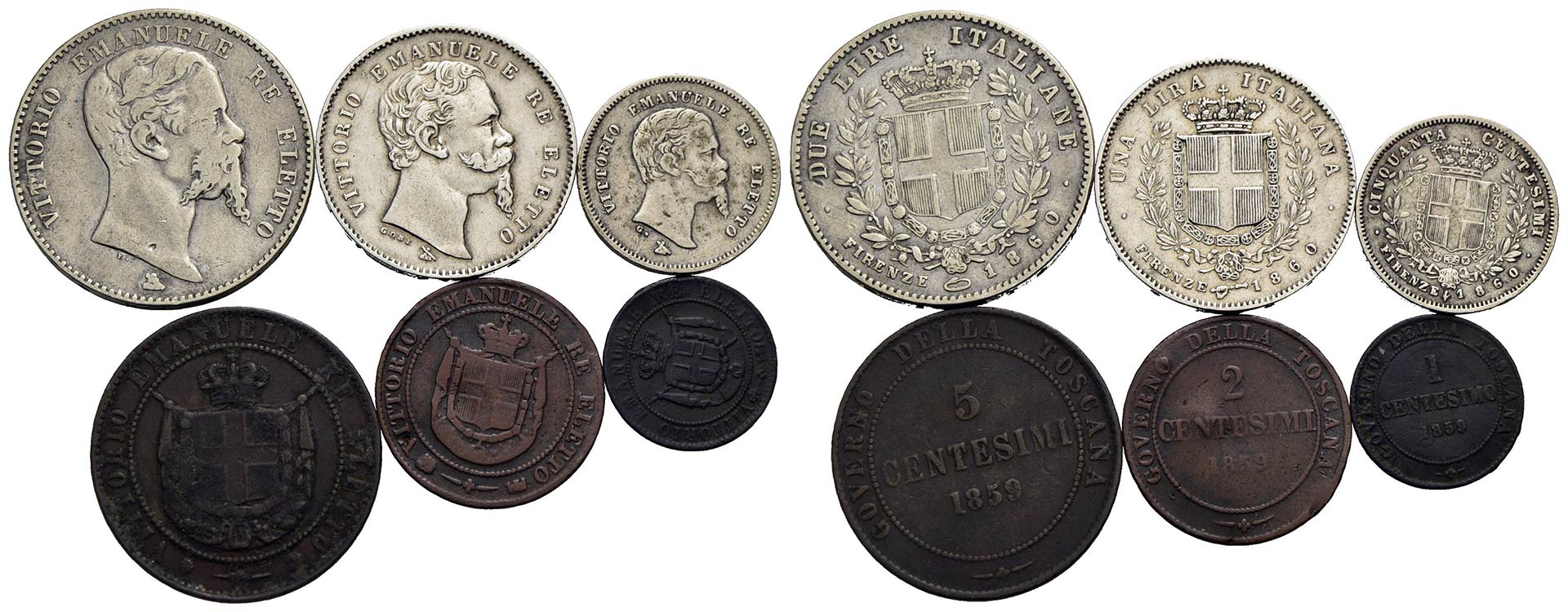 Savoia - Lotto di 6 monete - Varie