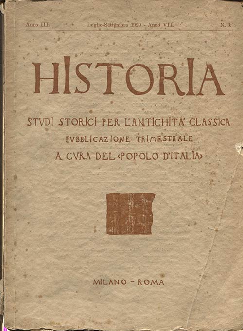 A.A.V.V. - HISTORIA. Studi storici ... 