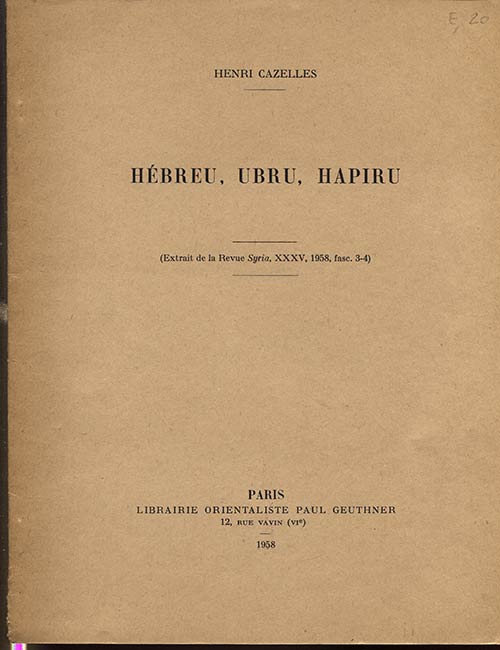CAZELLES  H. - Hébreu - Ubru - ... 