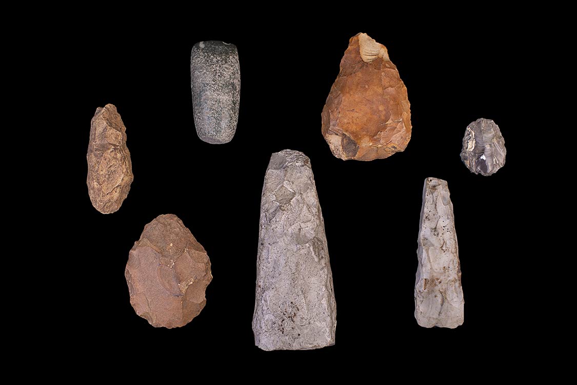 COLLECTION OF 7 STONE TOOLS ... 