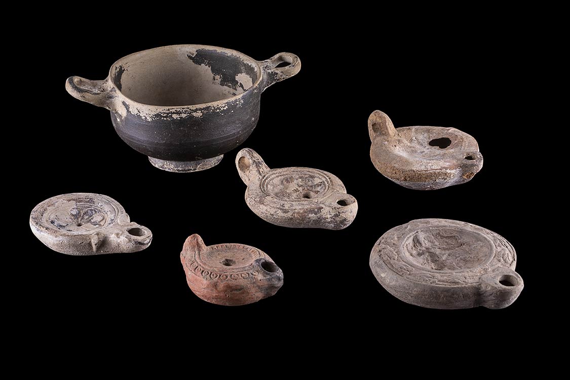 COLLECTION OF ROMAN CLAY LAMP AND ... 