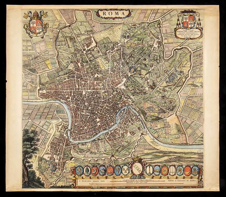 Roma, map by Johannes Blaeu ... 
