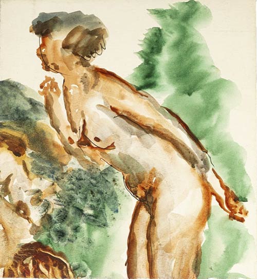 Reclined Nude is an ink and ... 