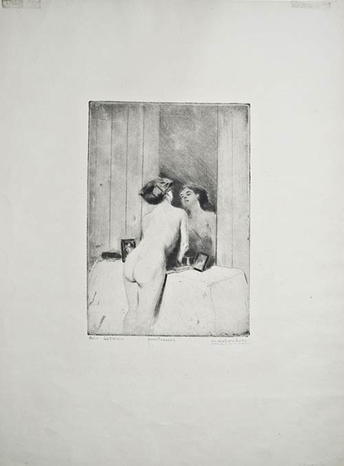 Hand signed. Beautiful drypoint by ... 