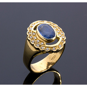 18K gold, blue sapphire and ... 