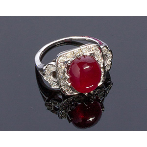 9K GOLD DIAMOND AND TREATED RUBY ... 