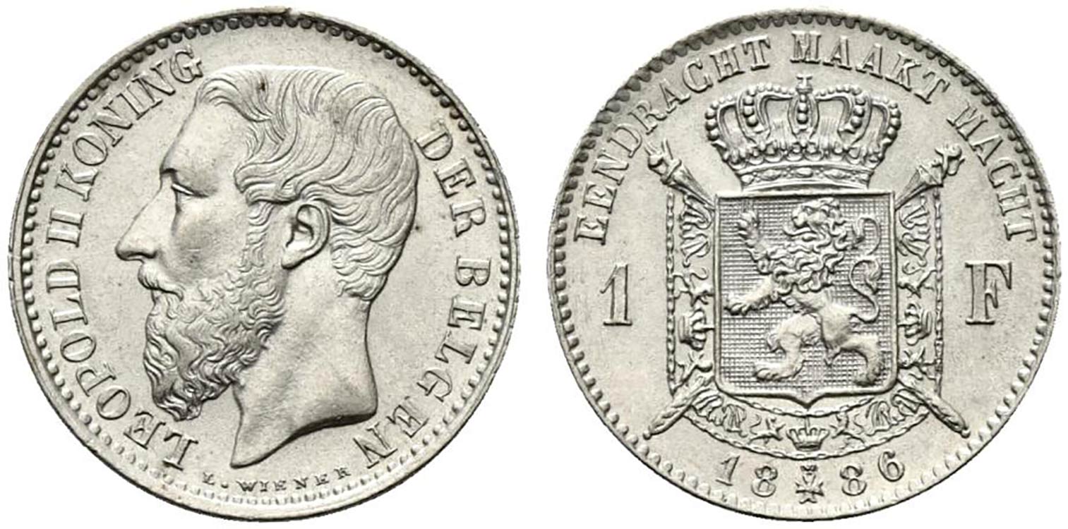 Belgio. Leopoldo II (1830-1905) AR ... 