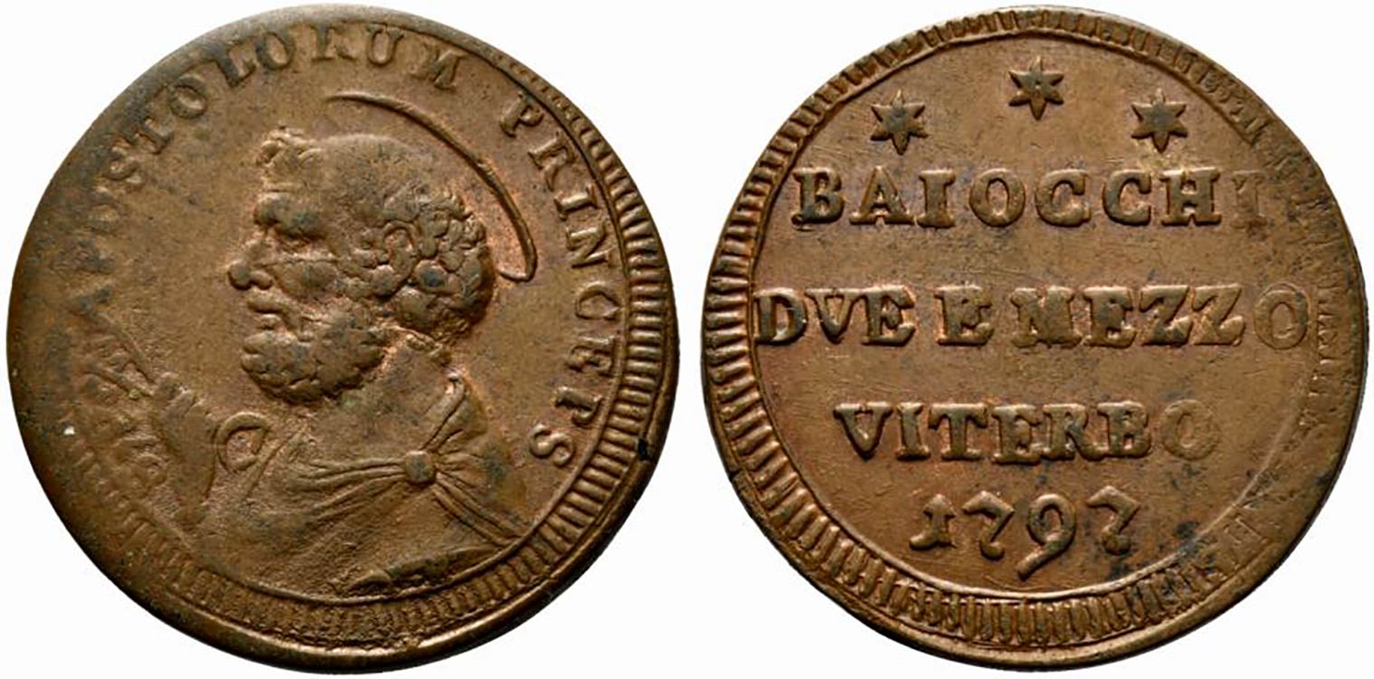 VITERBO. Pio VI (1775-1799) 2 e ½ ... 