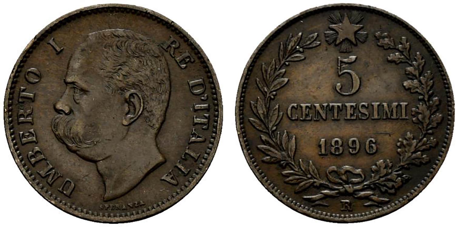 Umberto I (1878-1900) 5 centesimi ... 