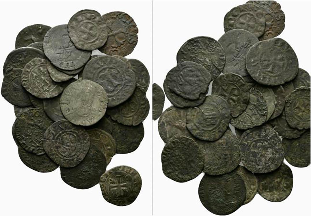 Lotto di 30 monete medioevali di ... 