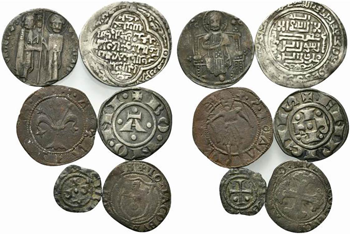 Lotto di 6 monete medioevali, in ... 