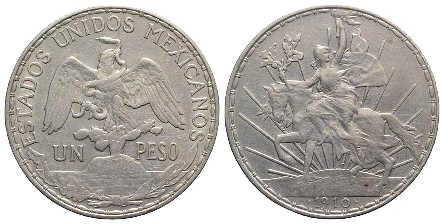Messico. AR 1 Peso 1910 (39mm, ... 