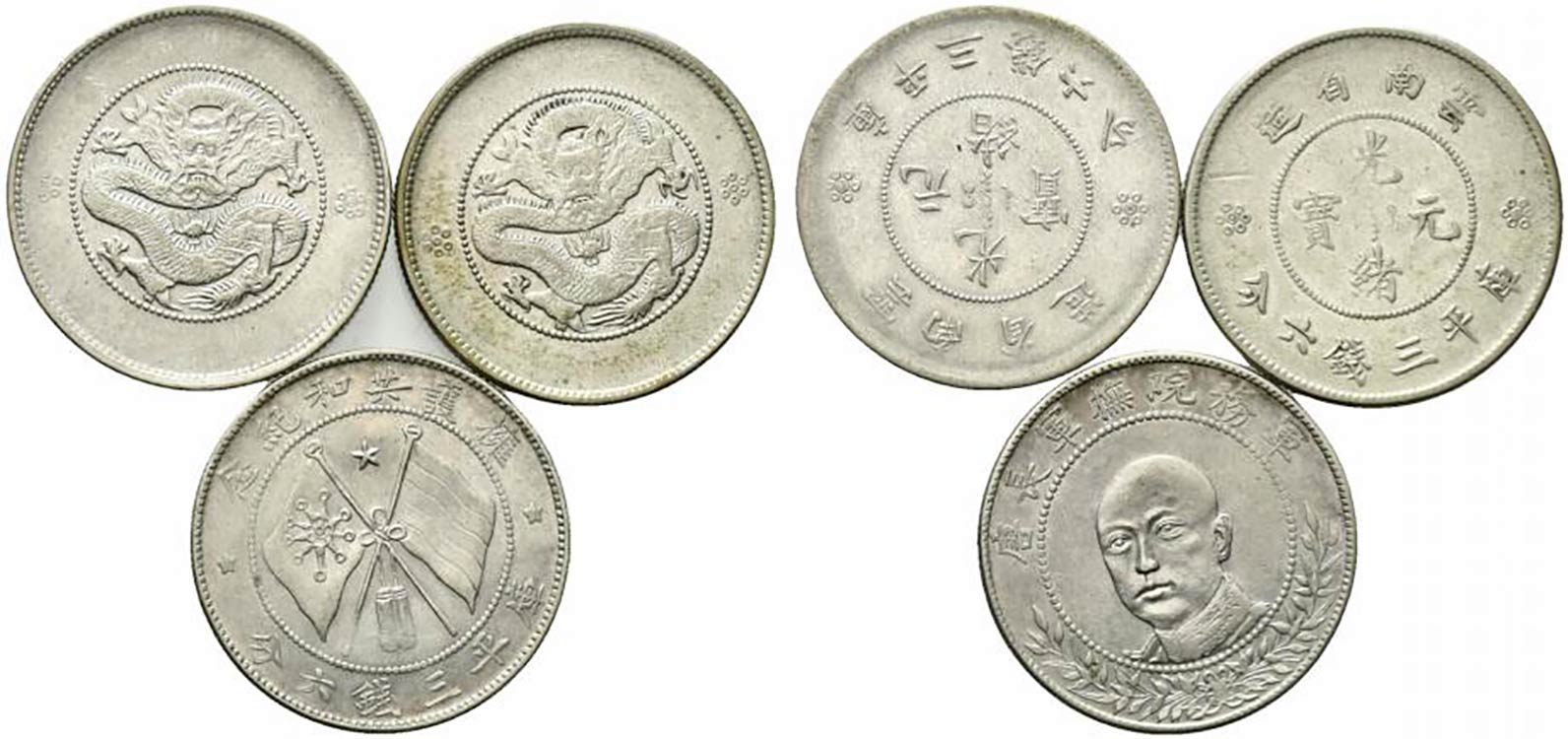 Cina Lotto di 3 monete  50 Cents ... 