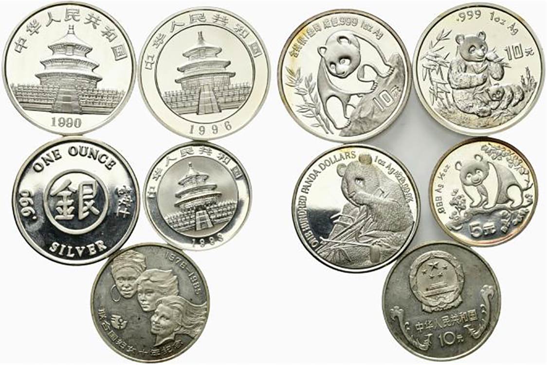 Cina Lotto di 5 monete 10 Yuan ... 