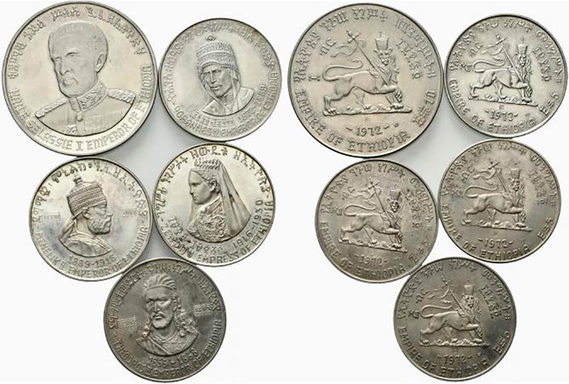Etiopia. Serie di 5 monete Empire ... 