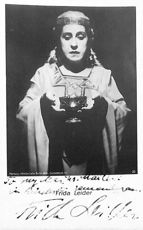 Frida Leider (Berlino 1888 - ivi ... 