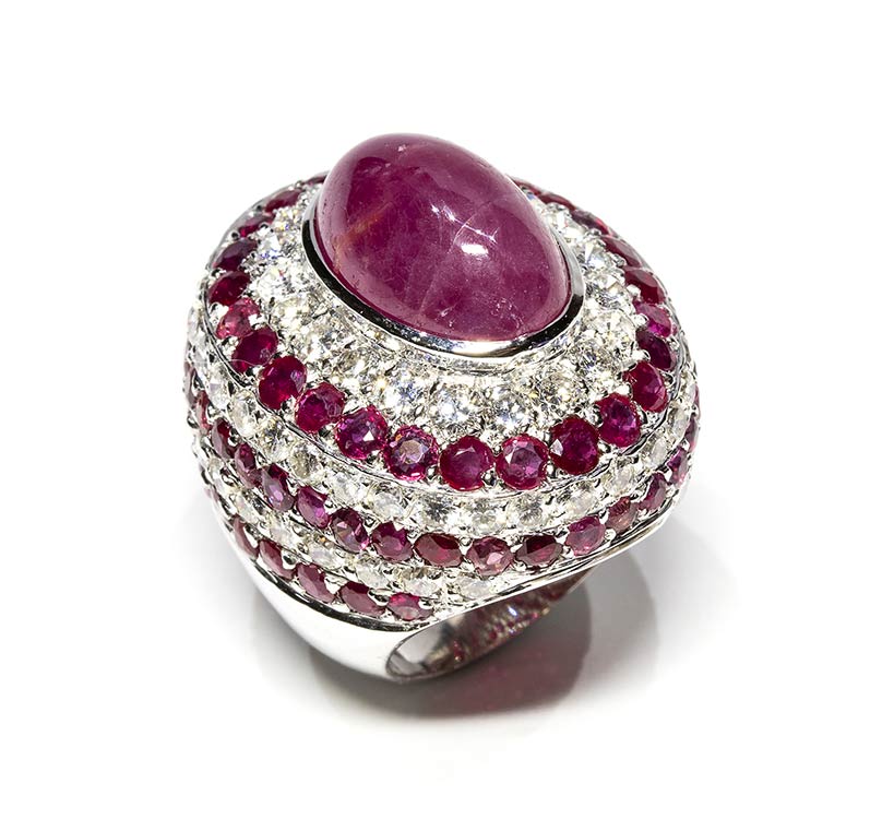 Gold, diamonds and rubies ring ... 