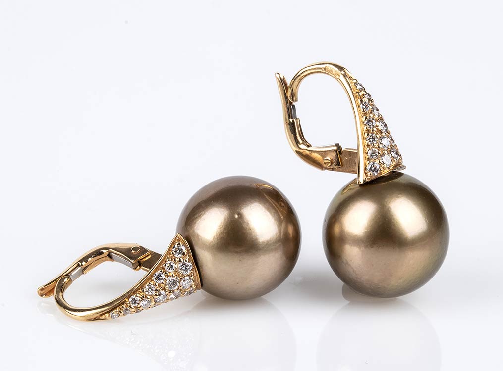 Orecchini In Oro 9K (375) Con Perla 9mm - Chiusura A Pressione, Regalo Prima Comunione, In Custodia