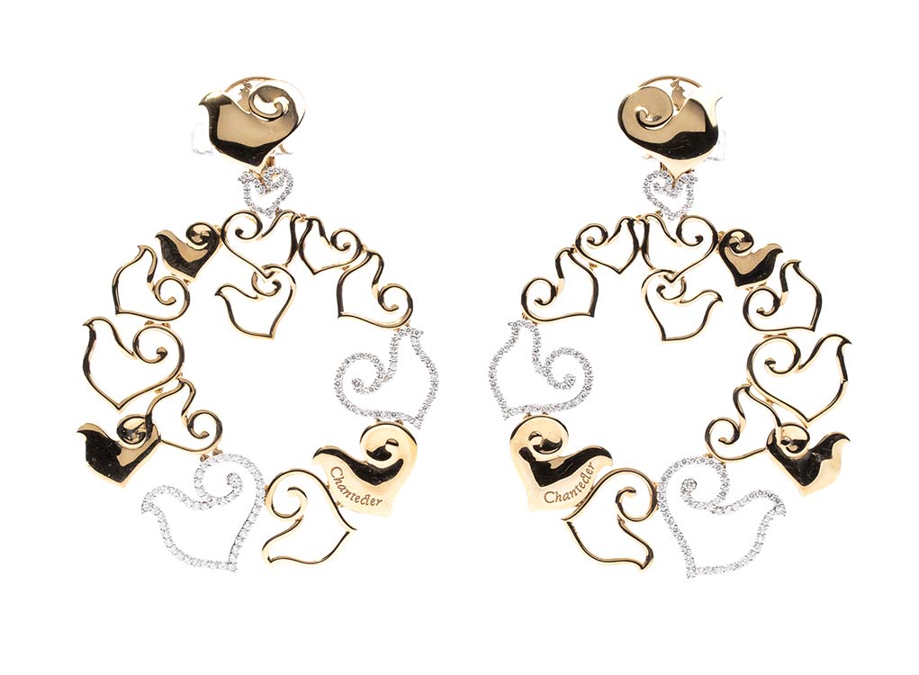 Gold and diamonds earrings - by ... 