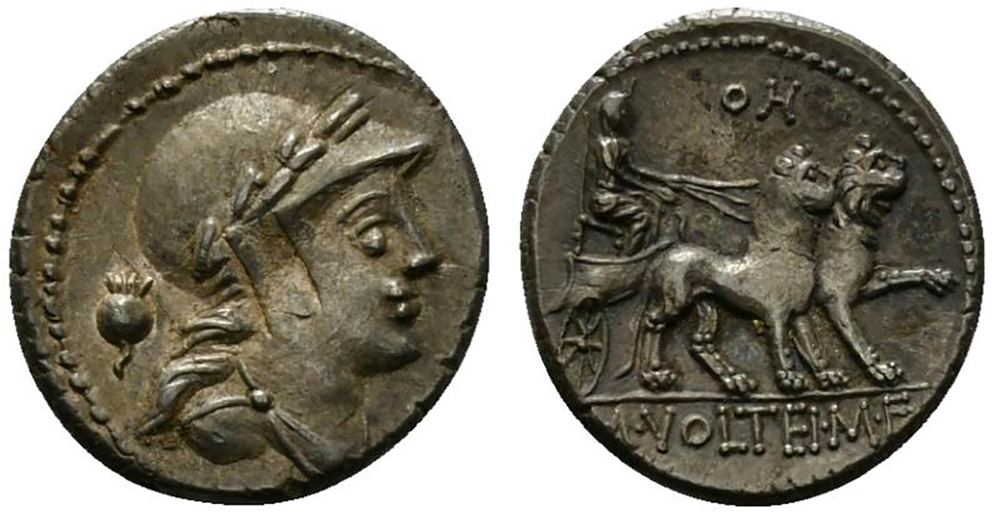 M. Volteius M.f., Rome, 75 BC. AR ... 