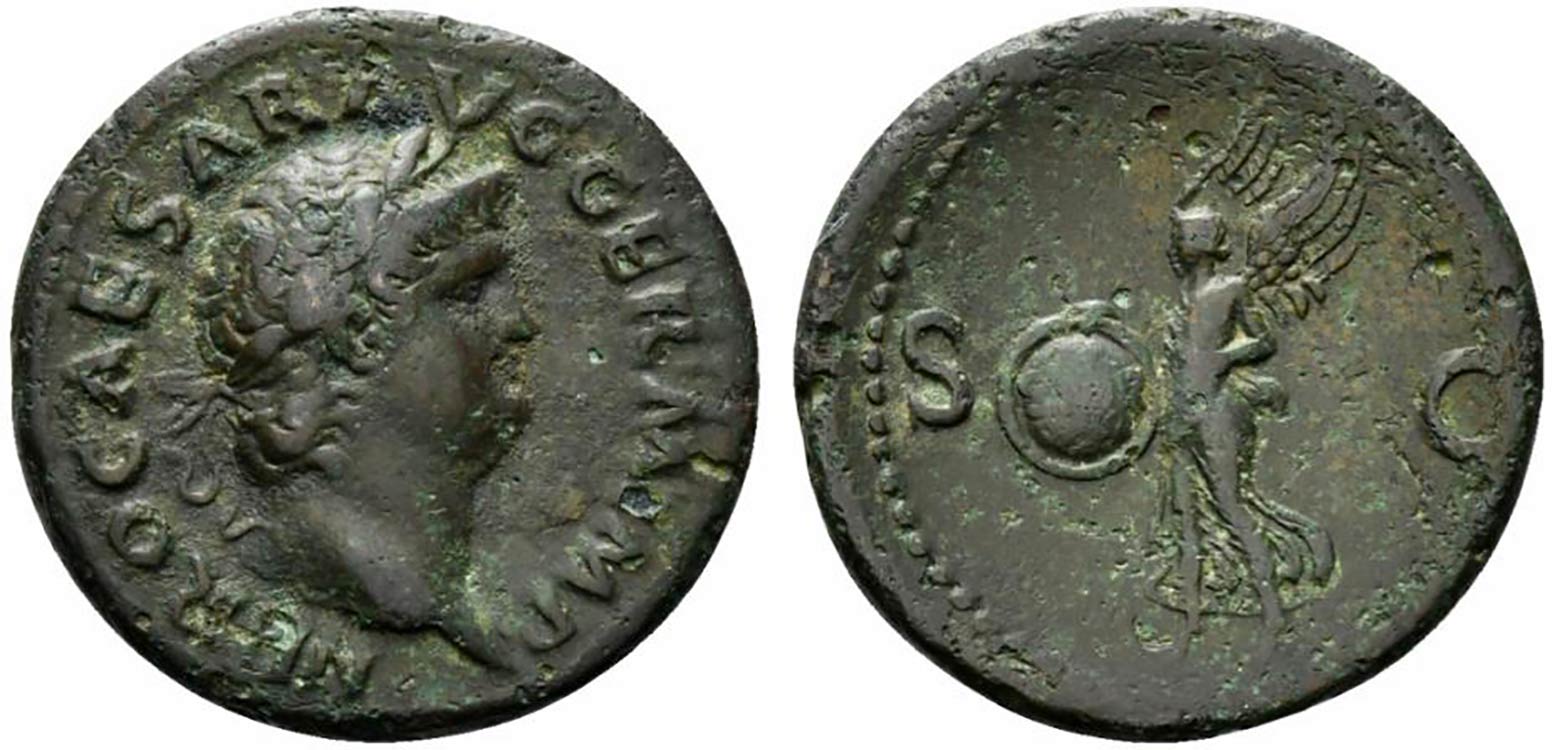 Nero (54-68). Æ As (27mm, 10.89g, ... 